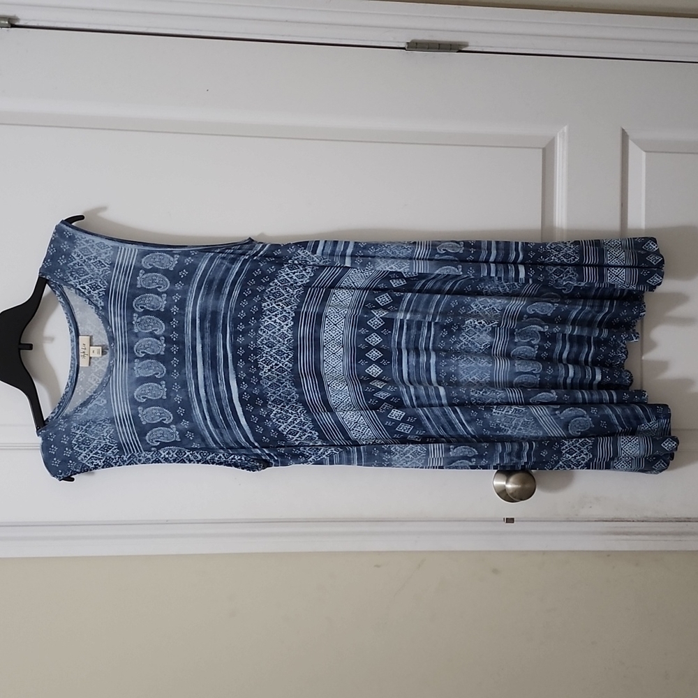 STYLE & CO Shades of Blue Sleeveless Tank Dress Size XXL